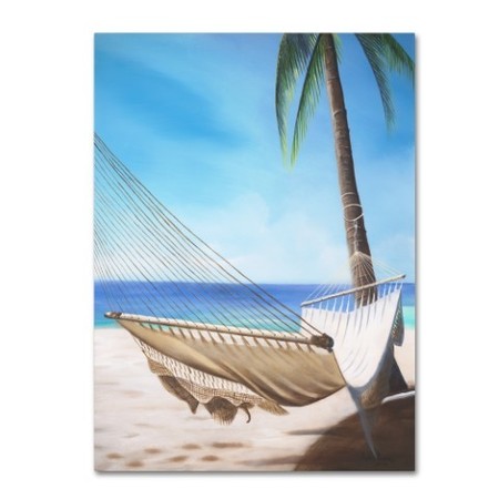 Geno Peoples 'Beach Hammock' Canvas Art,14x19